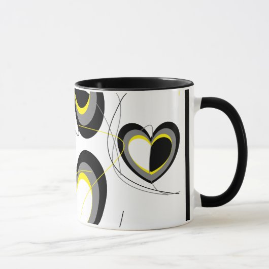 Yellow&Blackのハートのマグ マグカップ (右)