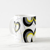 Yellow&Blackのハートのマグ マグカップ (正面左)