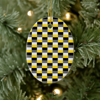 Yellow, Black and Gray Color Combination セラミックオーナメント