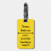 Yellow, Black and Gray Color Combination ラゲッジタグ (裏面縦)