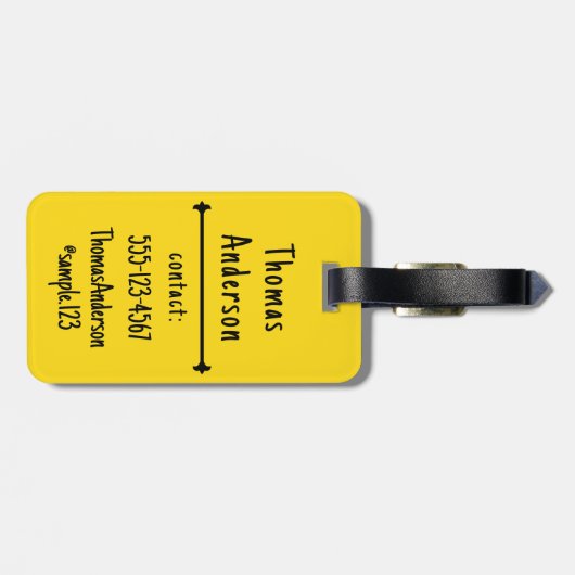 Yellow, Black and Gray Color Combination ラゲッジタグ (裏面横)