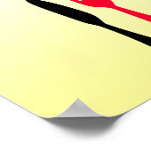 Yellow,  Black and Red Eat Sign for Kitchen ポスター (角)