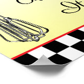 Yellow,  Black and Red Just Beat It Sign ポスター (角)