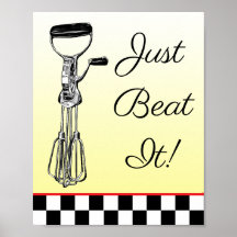 Yellow,  Black and Red Just Beat It Sign