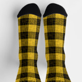  Yellow Black Crosshatch Buffalo Check ソックス (上部)