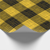  Yellow Black Crosshatch Buffalo Check ラッピングペーパー (角)