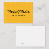 Yellow Black Graduate Words of Wisdom Advice エンクロージャーカード (正面/裏面)
