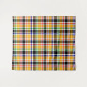 Yellow Black Multicolour Flannel Plaid Tartan タペストリー (正面(横))