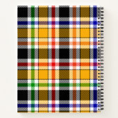 Yellow Black Multicolour Flannel Plaid Tartan ノートブック (裏面)