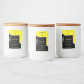 Yellow Black Wavy Silver with Logo Product Labels フードラベル (ボトル)