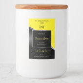 Yellow Black Wavy Silver with Logo Product Labels フードラベル (正面)