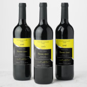 Yellow Black Wavy Silver with Logo Product Labels ワインラベル (ボトル)