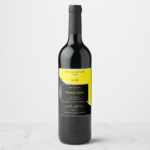 Yellow Black Wavy Silver with Logo Product Labels ワインラベル (正面)