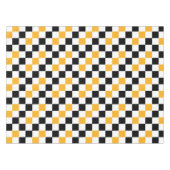 Yellow Black White Checkered Pattern Design  テーブルクロス (正面(横))
