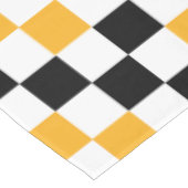 Yellow Black White Checkered Pattern Design  テーブルクロス (アングル)