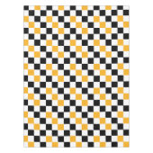 Yellow Black White Checkered Pattern Design  テーブルクロス (正面)