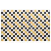 Yellow Black White Checkered Pattern Design  ファブリック (ファットクウォーター)