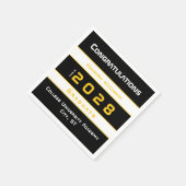 Yellow Black White Congratulations Graduation  スタンダードカクテルナプキン (角)