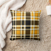 Yellow Black White Flannel Tartan Pattern Design  クッション (ブランケット)