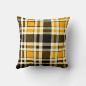 Yellow Black White Flannel Tartan Pattern Design  クッション (裏面)