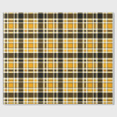 Yellow Black White Flannel Tartan Pattern Design  ラッピングペーパー (フラット)