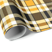 Yellow Black White Flannel Tartan Pattern Design  ラッピングペーパー (ロールコーナー)