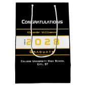 Yellow Black White Graduation  ミディアムペーパーバッグ (裏面)