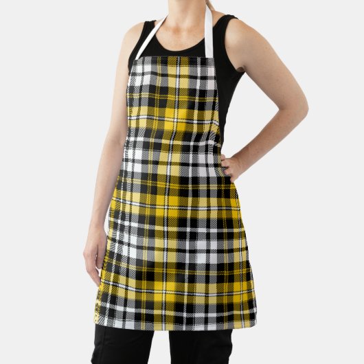 Yellow Black White Plaid Tartan Pattern Design  エプロン (インサイチュ)