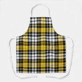 Yellow Black White Plaid Tartan Pattern Design  エプロン (正面)