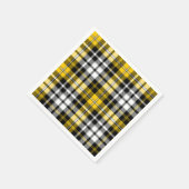 Yellow Black White Plaid Tartan Pattern Design  スタンダードカクテルナプキン (角)