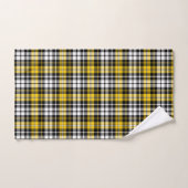 Yellow Black White Plaid Tartan Pattern Design  バスタオルセット (ハンドタオル)