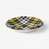 Yellow Black White Plaid Tartan Pattern Design  ペーパーボウル (傾斜あり)