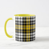 Yellow Black White Plaid Tartan Pattern Design  マグカップ (左)