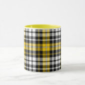 Yellow Black White Plaid Tartan Pattern Design  マグカップ (中央)