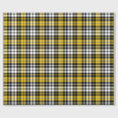 Yellow Black White Plaid Tartan Pattern Design  ラッピングペーパー (フラット)