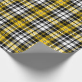 Yellow Black White Plaid Tartan Pattern Design  ラッピングペーパー (角)