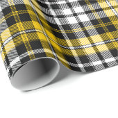 Yellow Black White Plaid Tartan Pattern Design  ラッピングペーパー (ロールコーナー)
