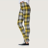 Yellow Black White Plaid Tartan Pattern Design  レギンス (左)