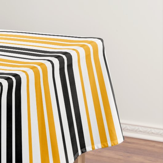 Yellow Black White Stripes Pattern Design  テーブルクロス (インサイチュ)