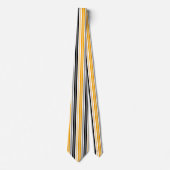 Yellow Black White Stripes Pattern Design  ネクタイ (正面)