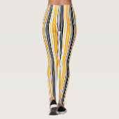 Yellow Black White Stripes Pattern Design レギンス (裏面)