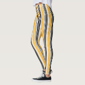 Yellow Black White Stripes Pattern Design レギンス (左)
