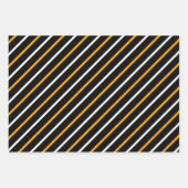 Yellow, Black & White Stripes & Polka Dots Bold ラッピングペーパーシート (正面)