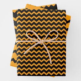 Yellow & Black Zigzag Chevron Playful & Bold ラッピングペーパーシート