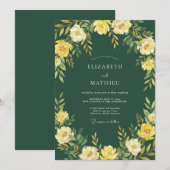 Yellow Bloom Enchantment Wedding 招待状 (正面/裏面)