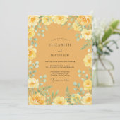 Yellow Blossom Romantic Flourish Wedding 招待状 (スタンド正面)