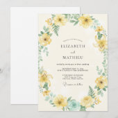 Yellow Blossom Whimsical Wedding 招待状 (正面/裏面)