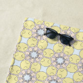 Yellow, blue and gray geometric patterned  ビーチタオル (インサイチュ)