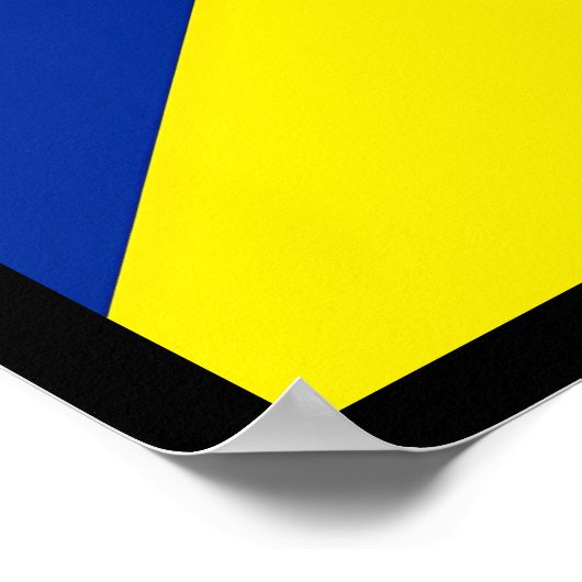 Yellow, Blue and Red Diagonal Bauhaus Design ポスター (角)