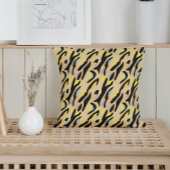 Yellow Blue Black Colorful Stripes Tiger Print クッション